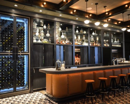 Stylish Restaurant Wine Wall design by Genuwine Cellars