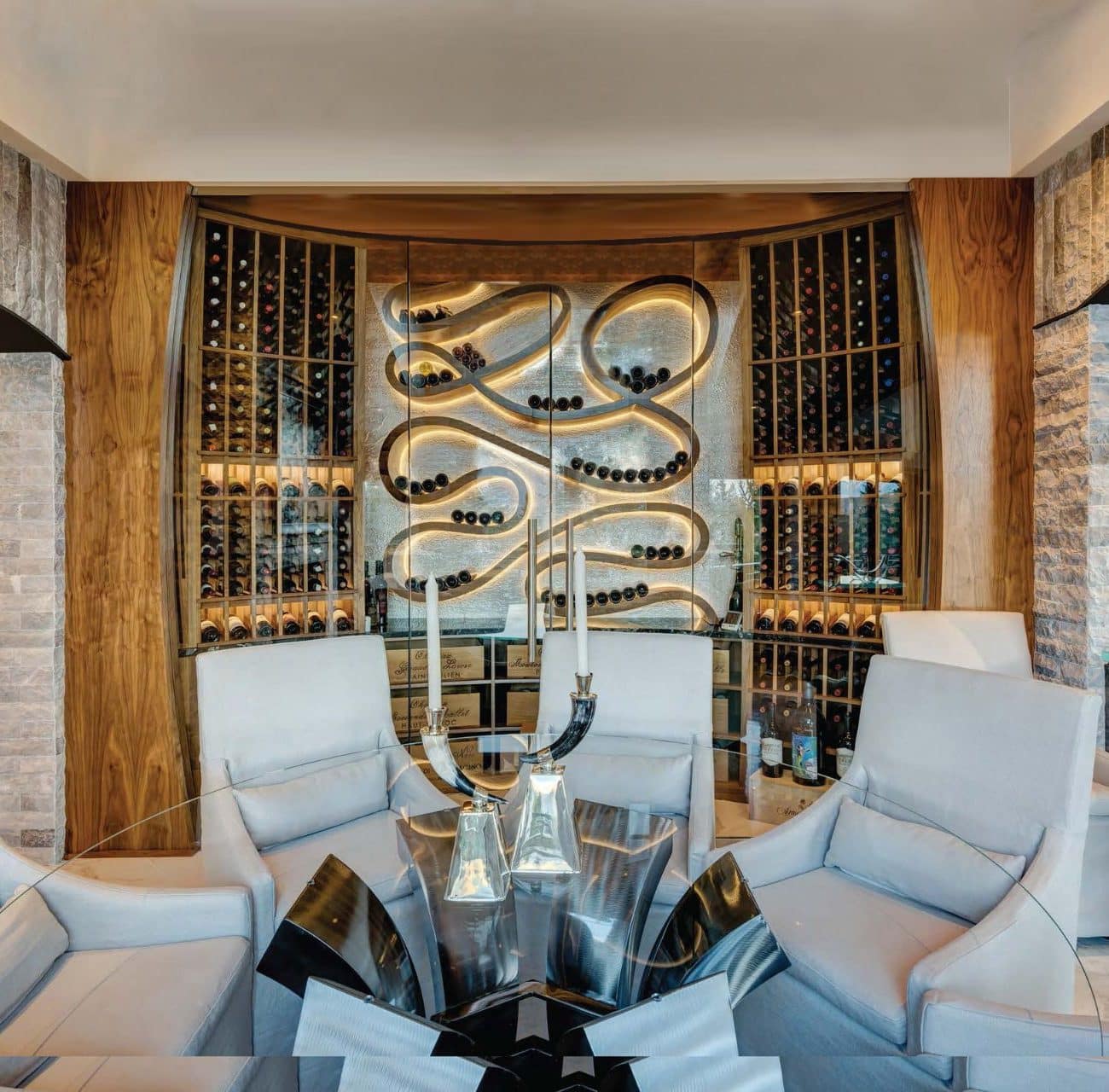 dining room wine wall - Genuwine Cellars