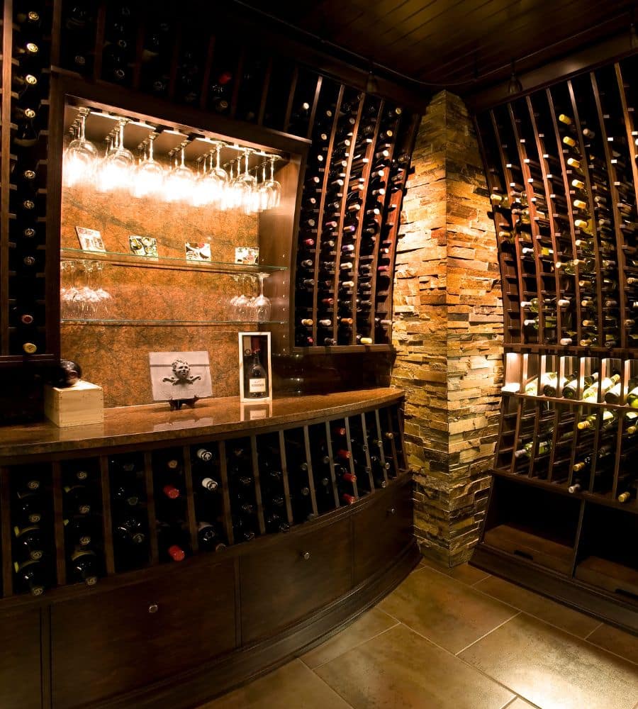 custom CURVE traditional wine cellar