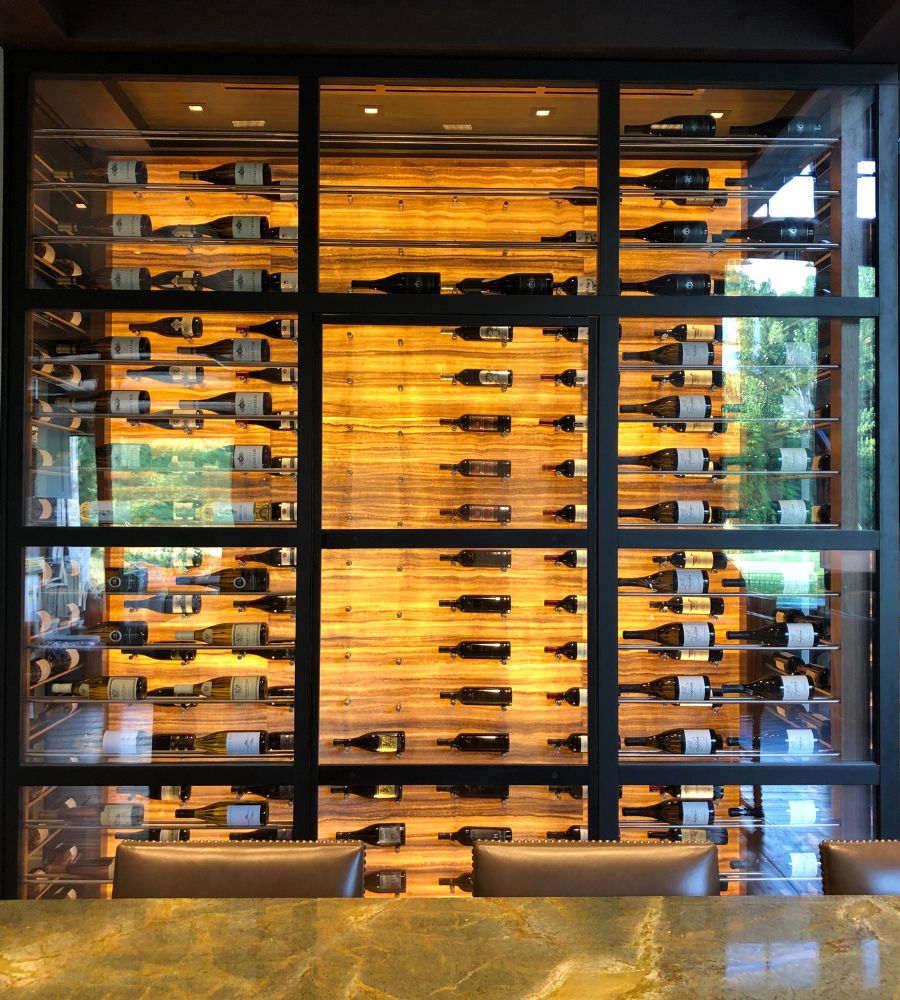 modern glass wine cellar idea - Genuwine Cellars