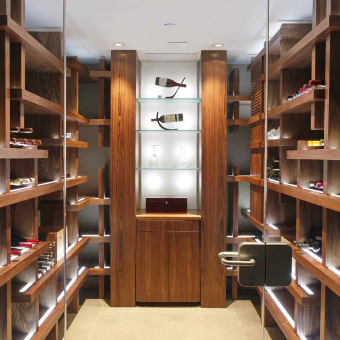 modern wine room by Genuwine Cellars